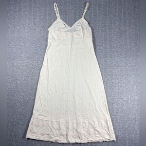 Vintage Nightgown Slip Dress 36 Tall Womens Ivory Chemise 80s Lorraine Lingerie